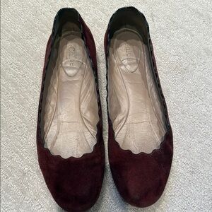 Chloe Burgundy Flats